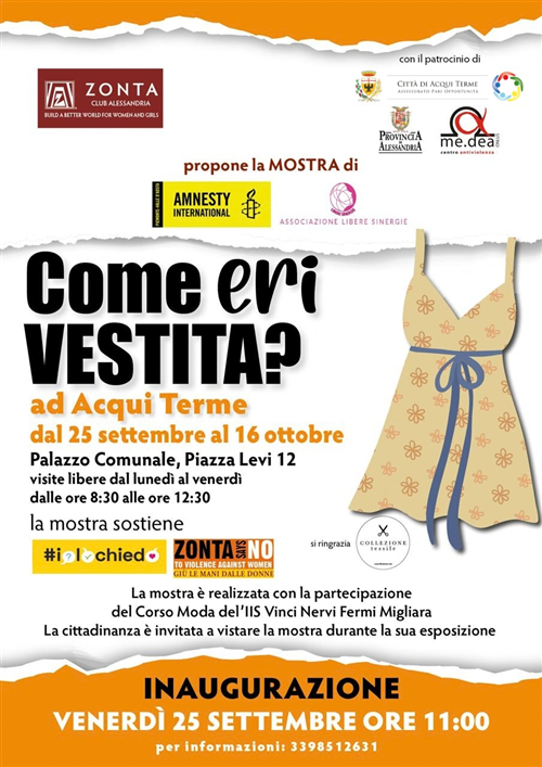 Come eri vestita? in mostra presso il Palazzo Comunale ad Acqui Terme