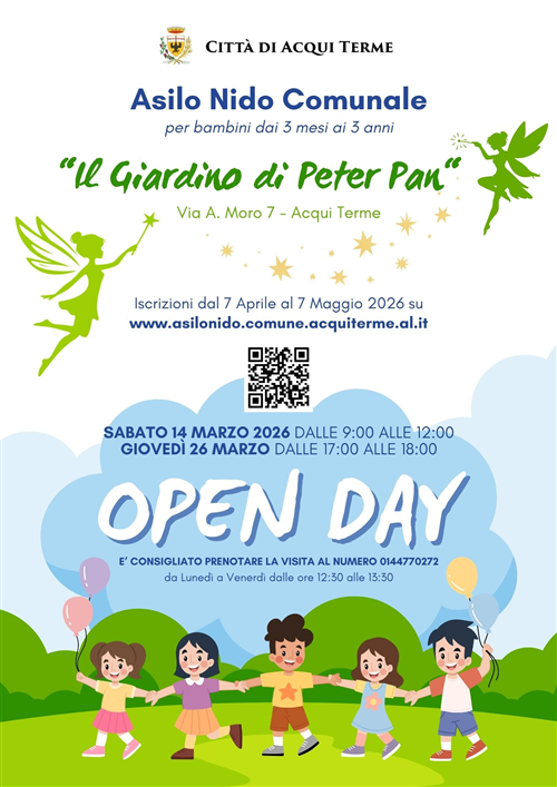 Il Giardino di Peter Pan: porte aperte per scoprire l'Asilo Nido della Città di Acqui Terme