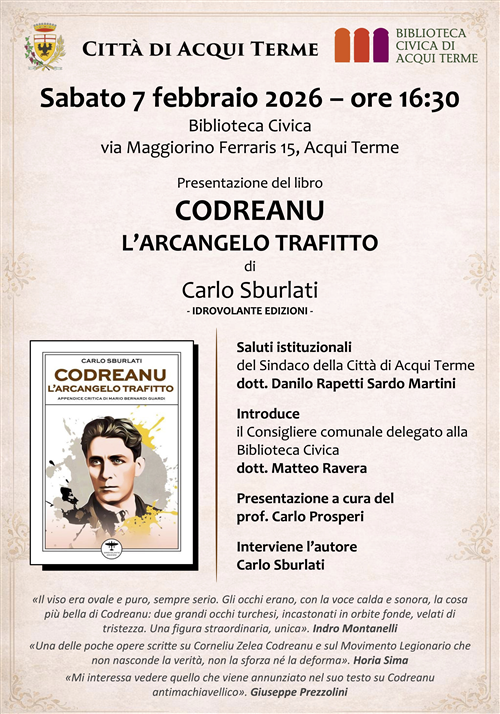 Presentazione del volumeÂ Codreanu â€“ Larcangelo trafittoÂ di Carlo Sburlati