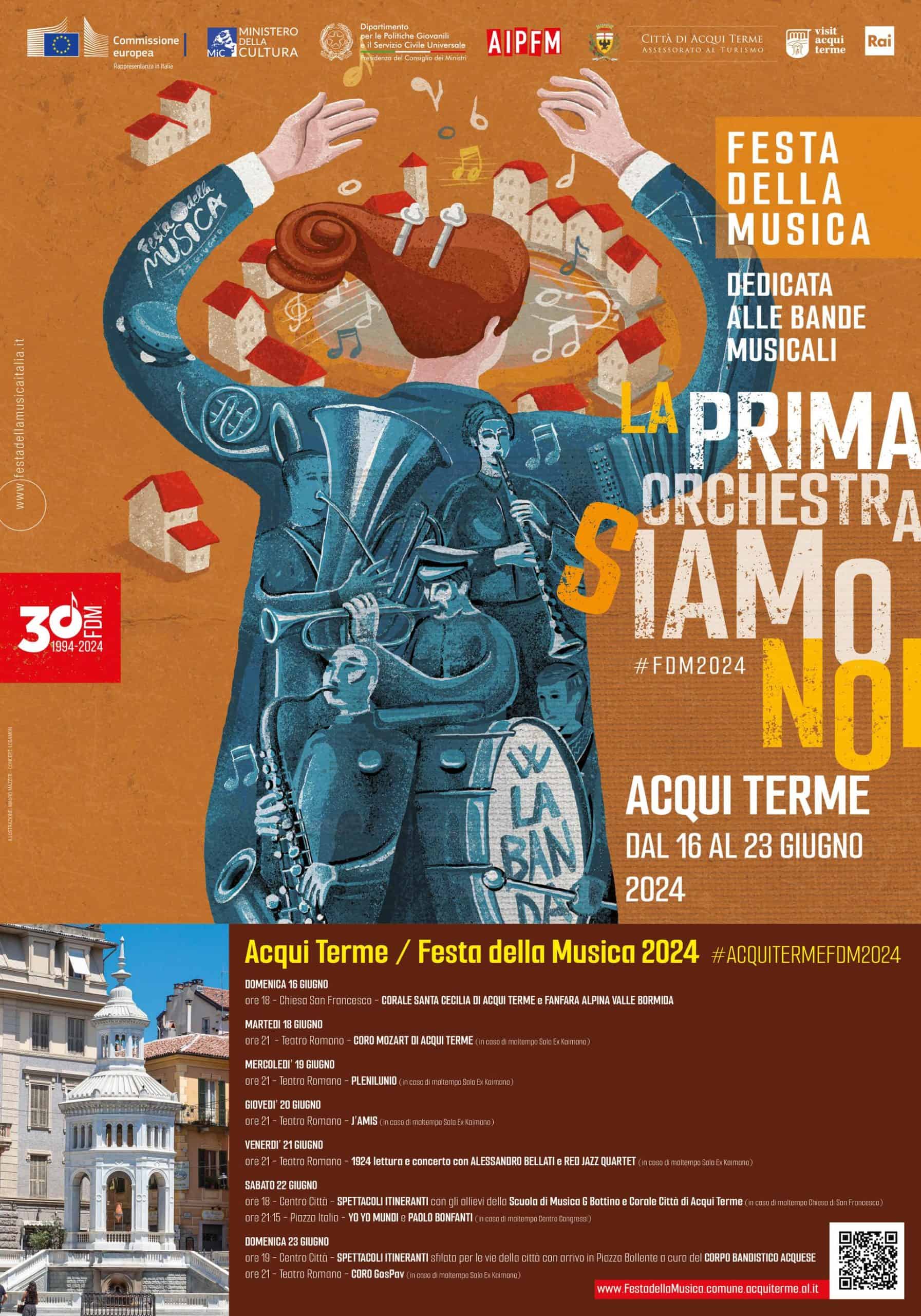  COMUNICATO STAMPA FESTA DELLA MUSICA 2024 – dal 16 al 23 Giugno – Acqui Terme